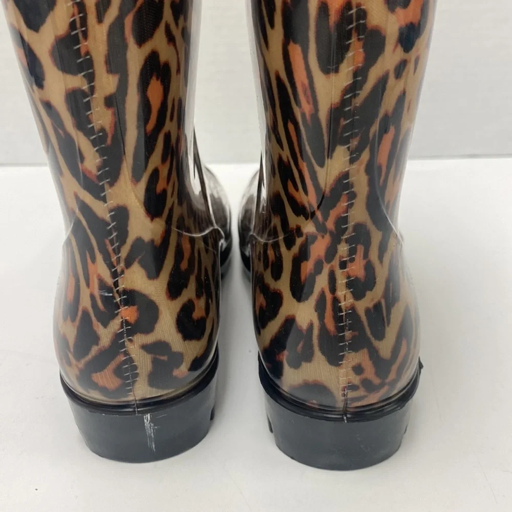 Nicole Miller Leopard Print Waterproof Boots